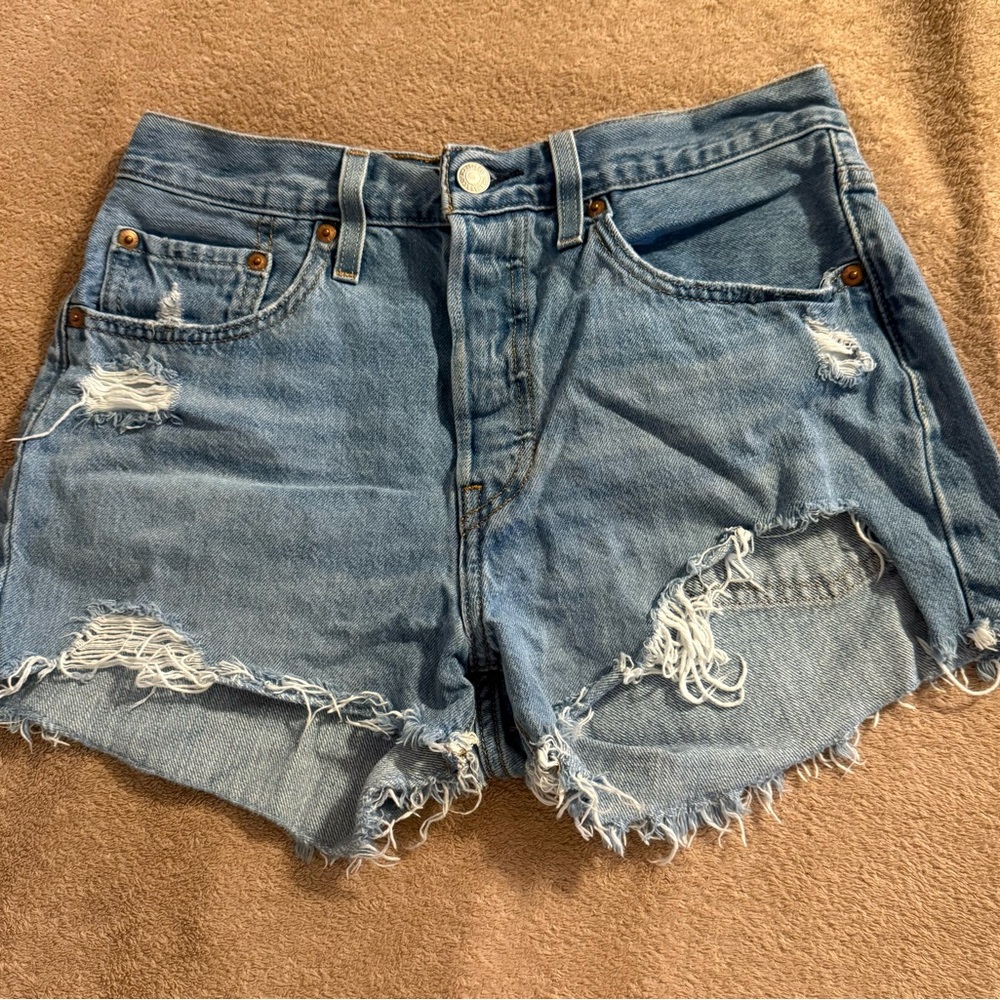 Levi's 501 Distressed Denim Jean Shorts